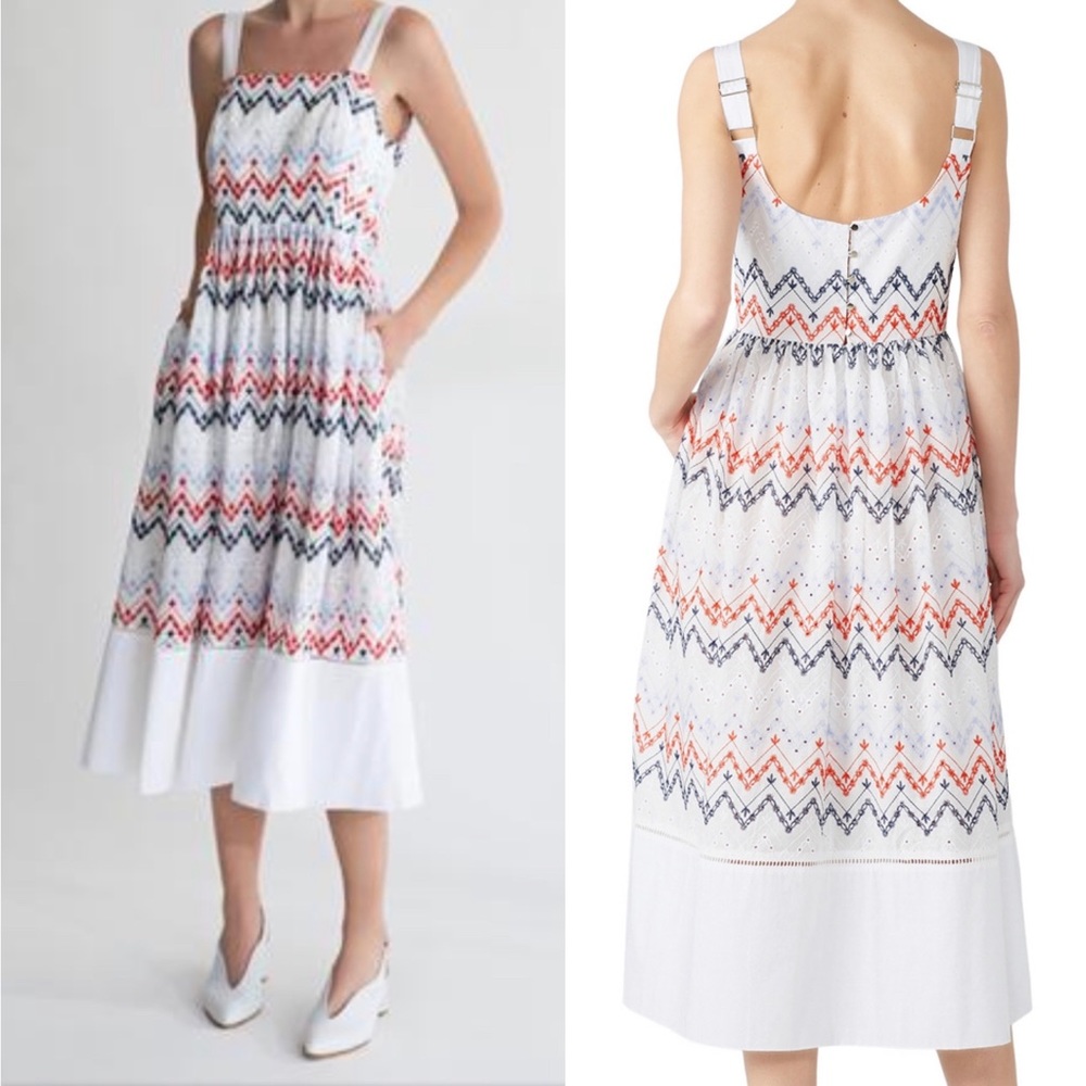 Sabina Musayev White Embroidered Fiji dress XL